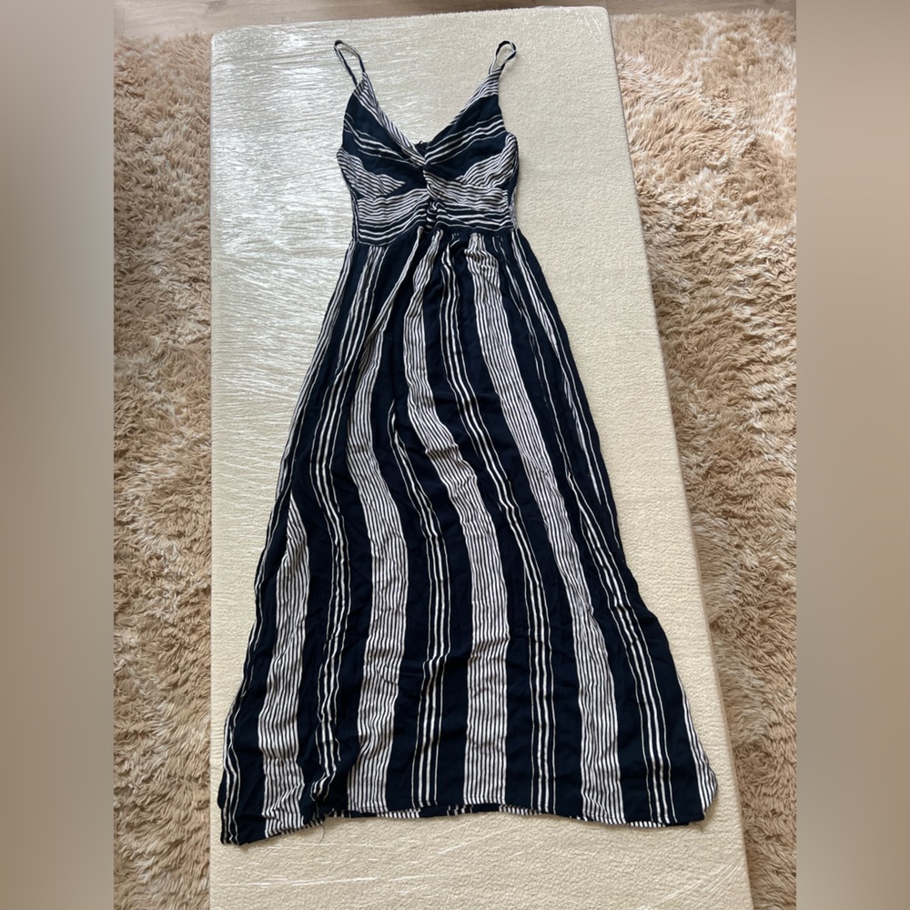 Angie Maxi Blue and White Striped Dress